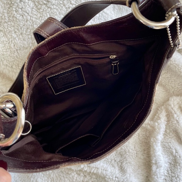 Coach Vintage Y2K Hampton Signature Brown Canvas and Leather Shoulder Bag - Picture 4 of 4